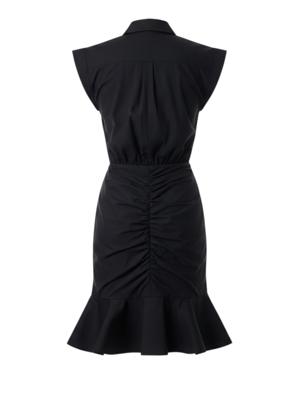 Veronica Beard Ruched Shirt Mini Dress with Ruffle Hem - Picture 8 of 11